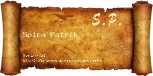 Spira Patrik névjegykártya